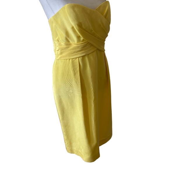 Anthropologie Shoshanna Yellow Strapless Mini Cocktail Sheath Dress Size 2 - Picture 3 of 7